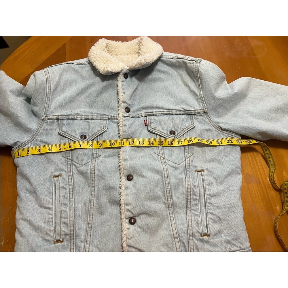 Vintage Levi’s 70608 Sherpa Trucker Jacket USA Made – Snap Front- 42R - Rare 80s - Picture 4 of 13